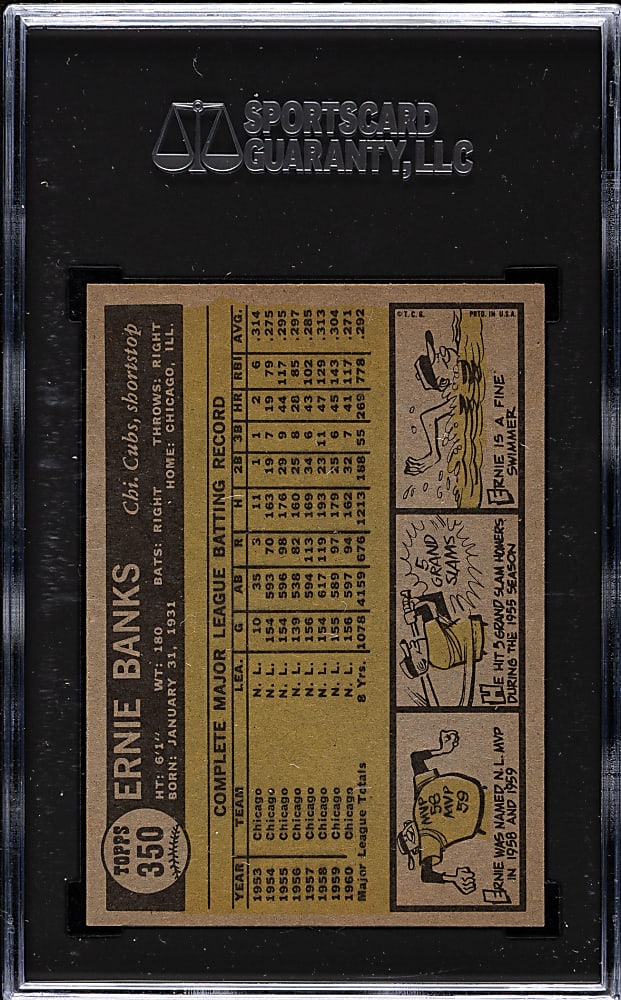 1961 Topps #350 Ernie Banks SGC EX/NM 6