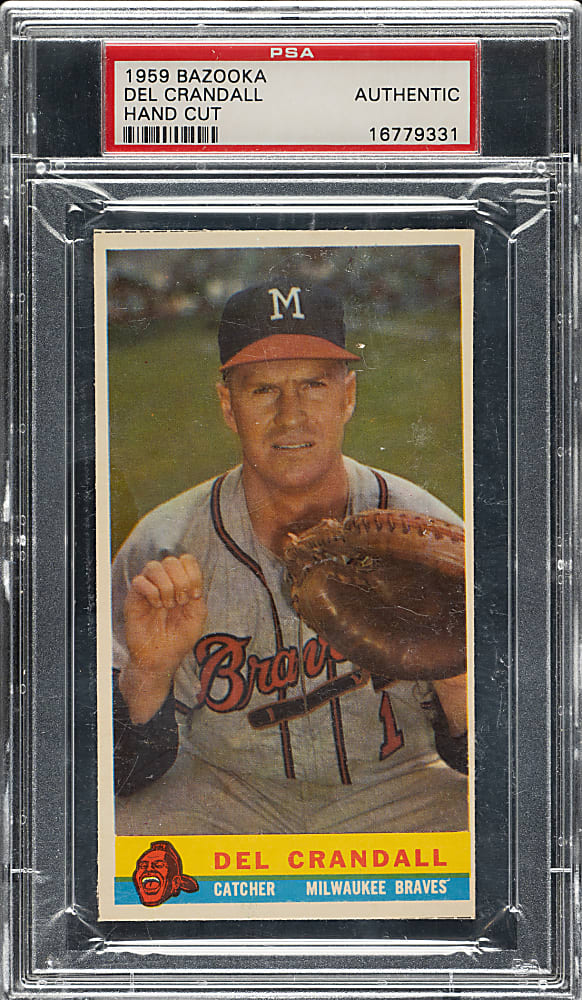 1959 Bazooka Del Crandall PSA Authentic
