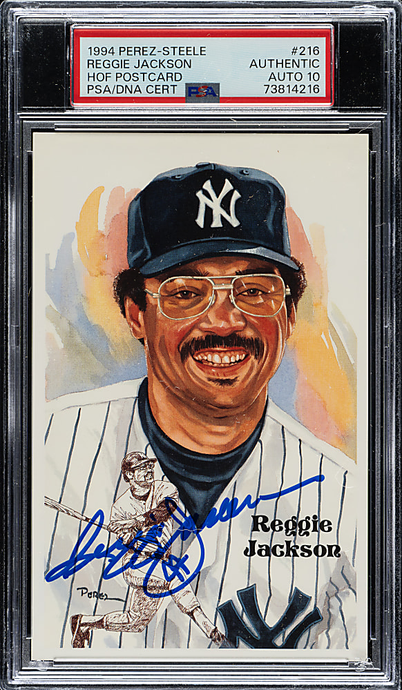Signed 1981 Perez-Steele Hall of Fame Postcard Reggie Jackson PSA/DNA GEM MINT 10
