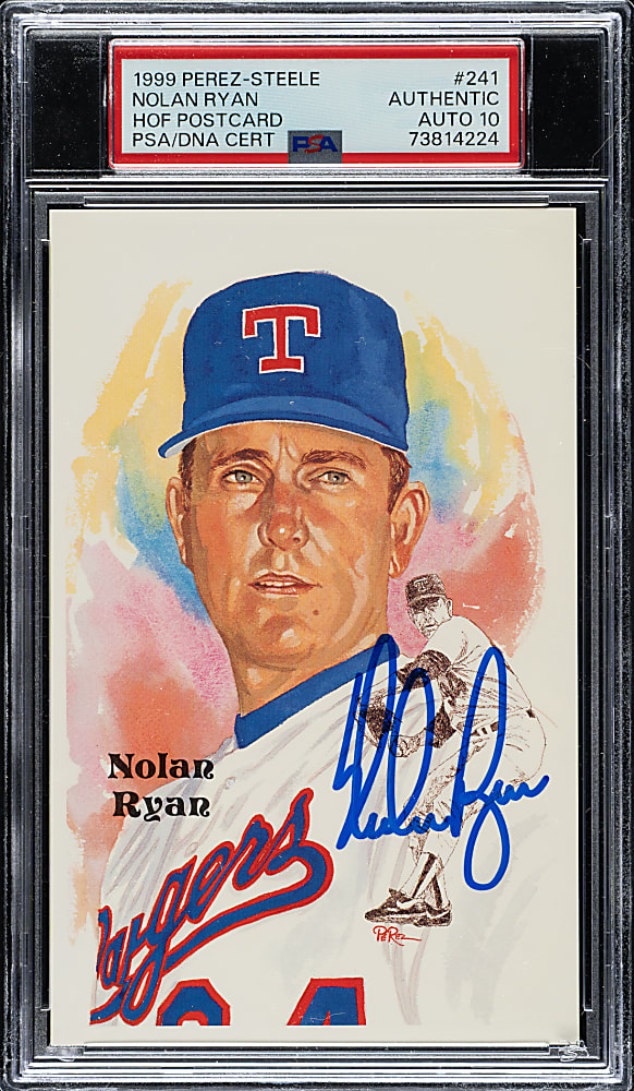Signed 1981 Perez-Steele Hall of Fame Postcard Nolan Ryan PSA/DNA GEM MINT 10