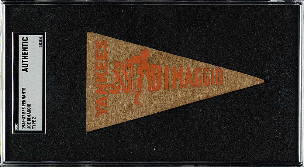 1936-1937 BF3 Felt Pennant Type 2 Joe DiMaggio SGC Authentic