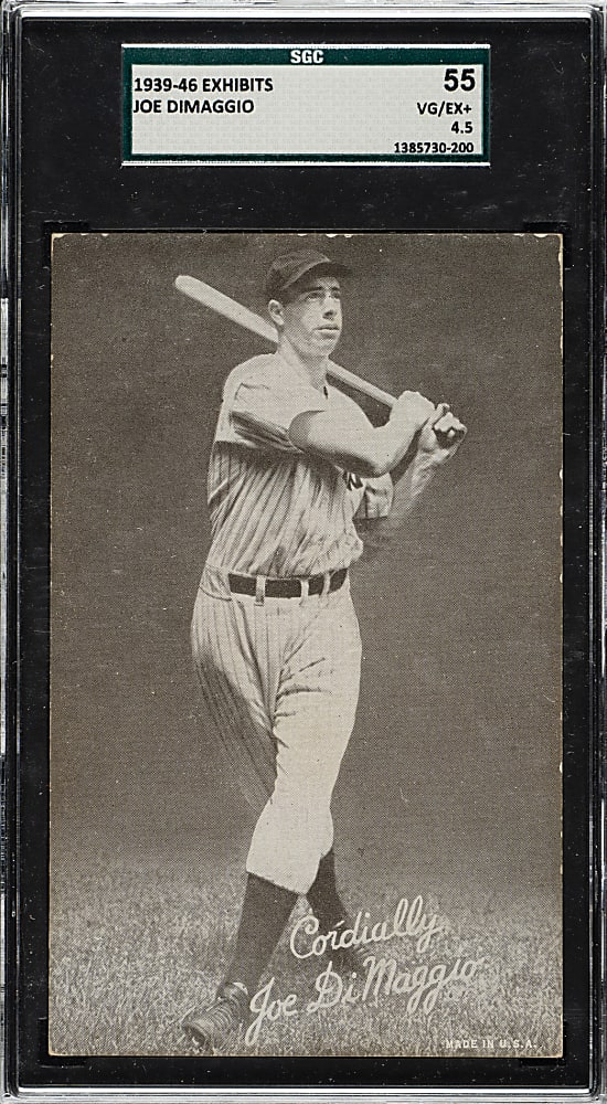 1939-1946 W462 Salutation Exhibits Joe DiMaggio SGC VG/EX+ 55