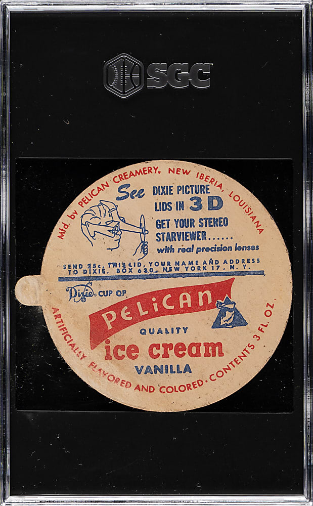 1954 Dixie Lids Richie Asburn SGC GOOD 2 - Pelican Ice Cream