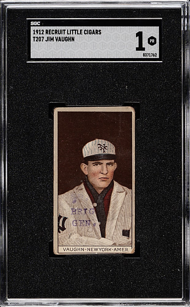 1912 T207 Brown Background Jim Vaughn SGC POOR 1