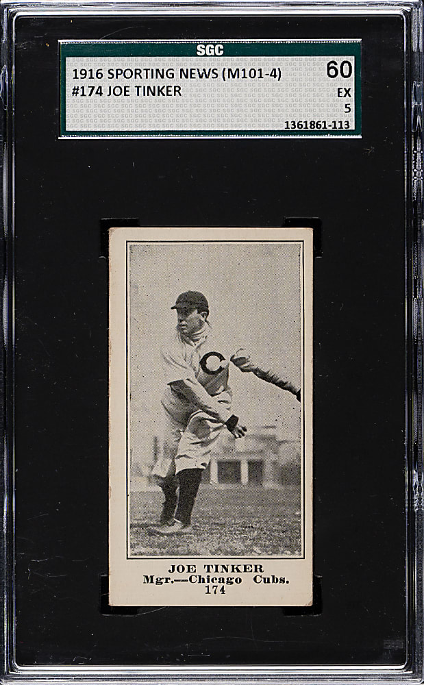 1916 M101-4 Sporting News #174 Joe Tinker SGC EX 60