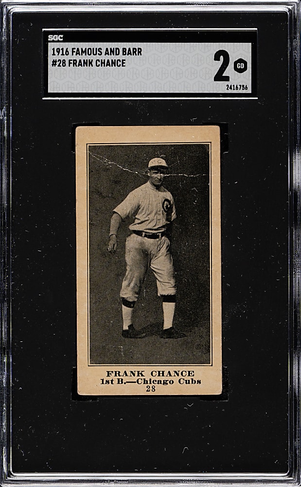 1916 M101-5 Famous and Barr #28 Frank Chance SGC GOOD 2