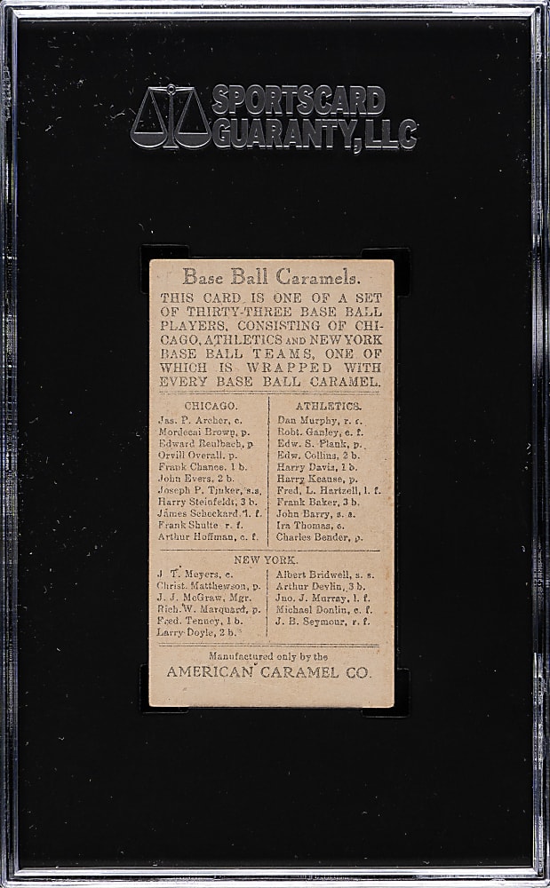 1909-1911 E91-B American Caramel Joe Tinker SGC VG/EX 4