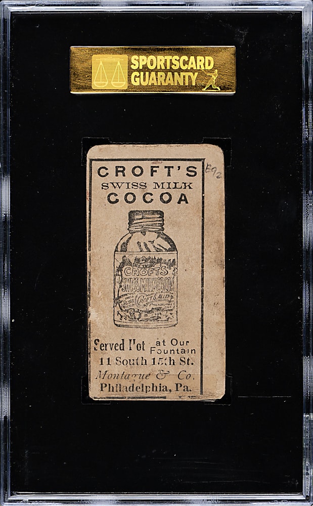 1909 E92 Croft's Cocoa Johnny Evers SGC Authentic