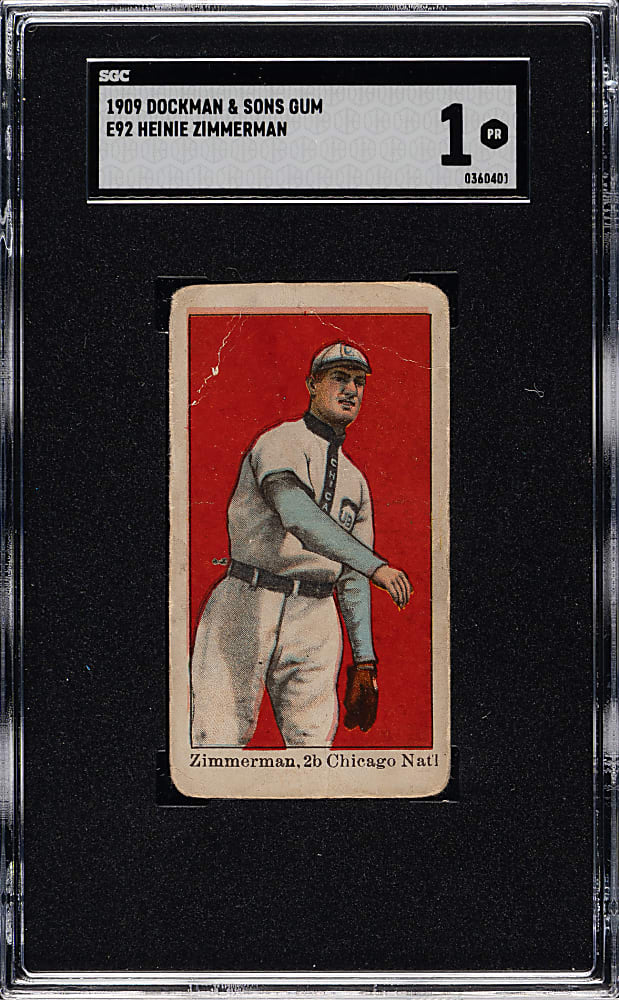 1909 E92 Dockman & Sons Heine Zimmerman SGC POOR 1