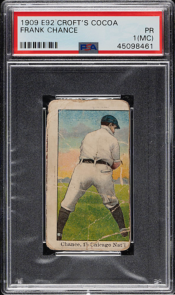 1909 E92 Croft's Cocoa Frank Chance PSA POOR 1 (MC)