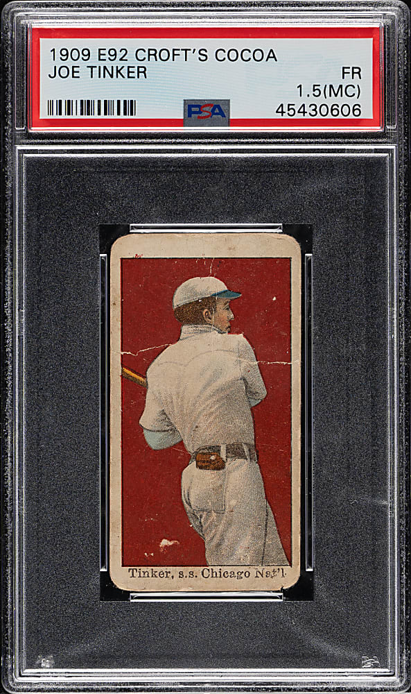 1909 E92 Croft's Cocoa Joe Tinker PSA POOR 1 (MC)