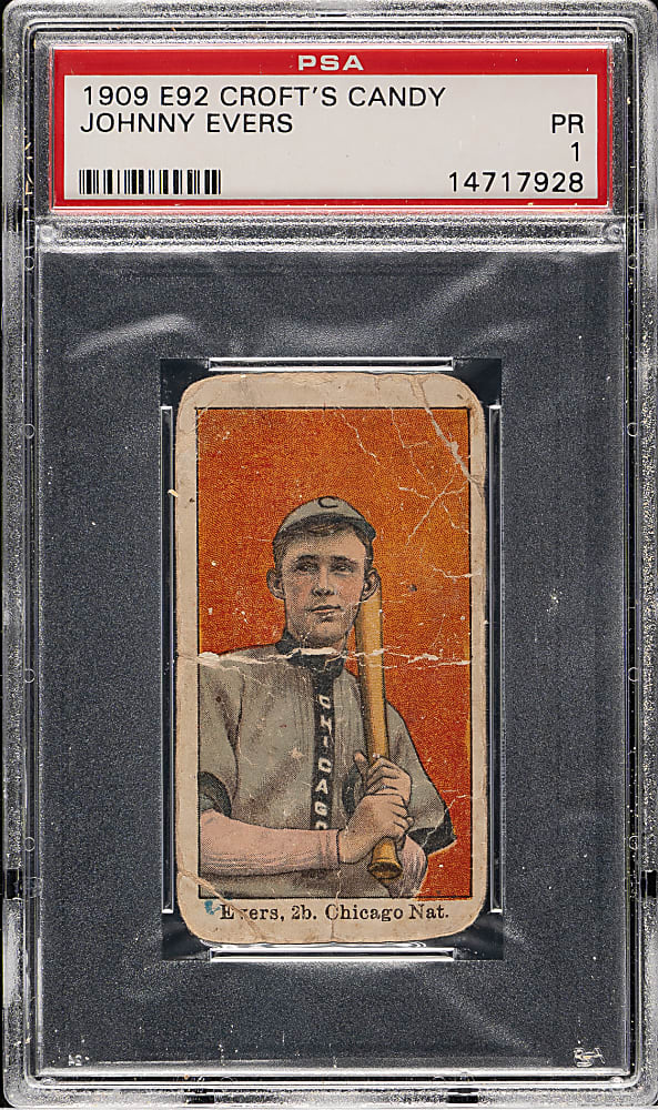 1909 E92 Croft's Candy Johnny Evers PSA POOR 1