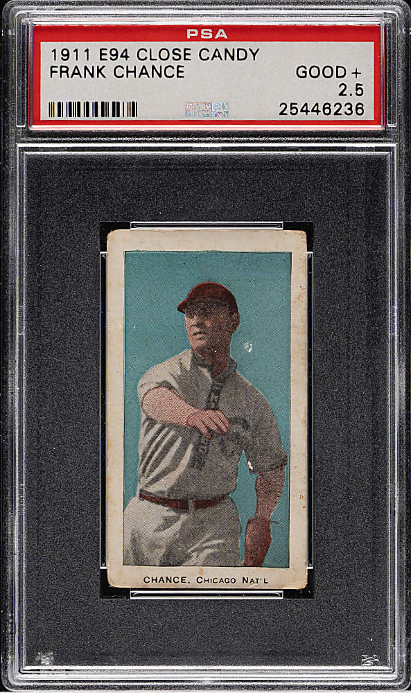 1911 E94 George Close Candy Frank Chance PSA GOOD+ 2.5