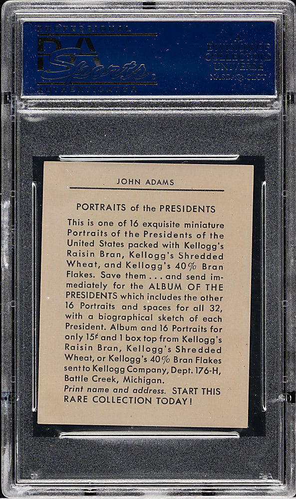 1946 Kellogg's "Portraits of the Presidents" #2 John Adams PSA EX 5