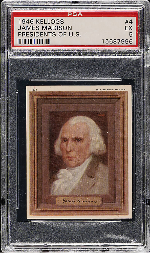 1946 Kellogg's "Portraits of the Presidents" #4 James Madison PSA EX 5