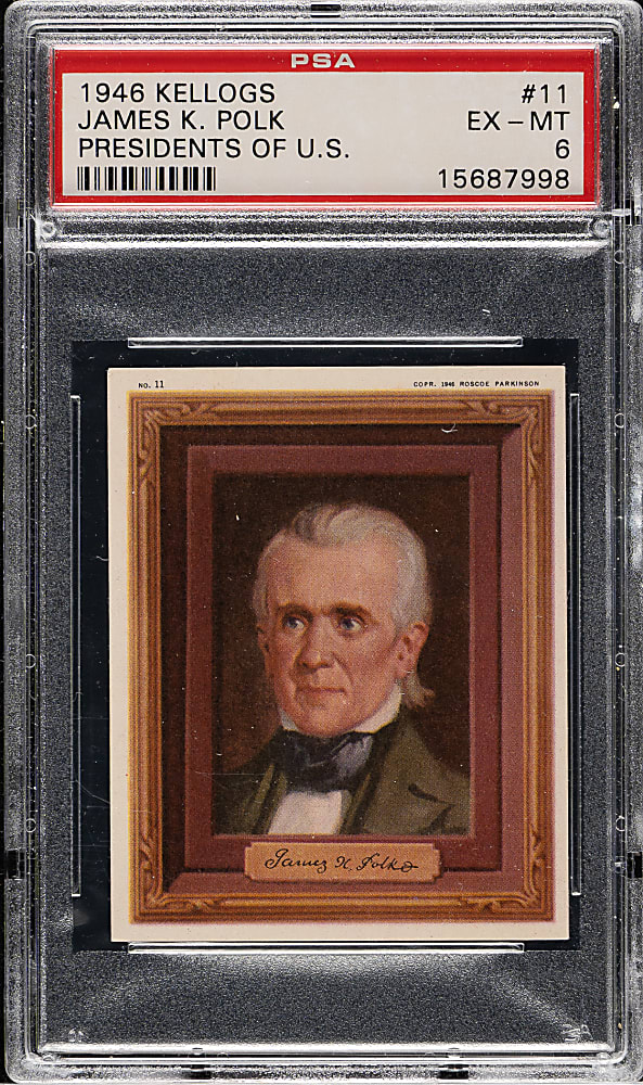 1946 Kellogg's "Portraits of the Presidents" #11 James K. Polk PSA EX-MT 6