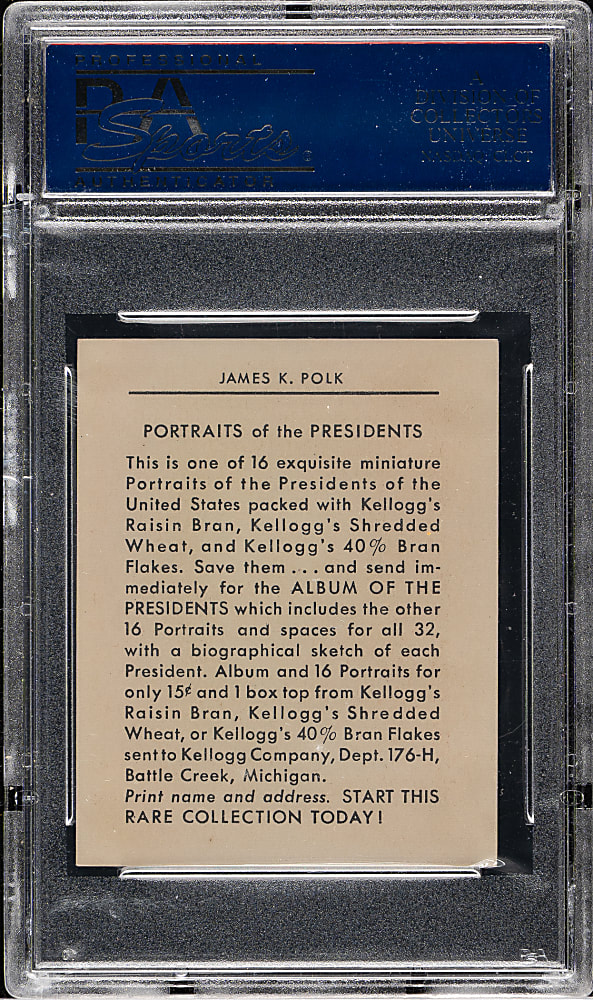 1946 Kellogg's "Portraits of the Presidents" #11 James K. Polk PSA EX-MT 6