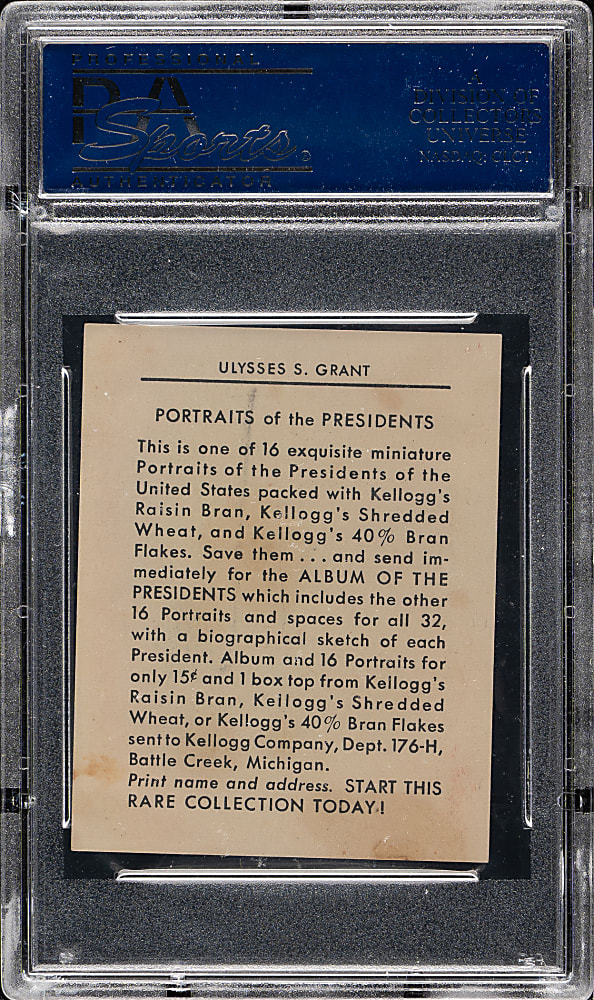 1946 Kellogg's "Portraits of the Presidents" #18 Ulysses S. Grant PSA VG-EX 4
