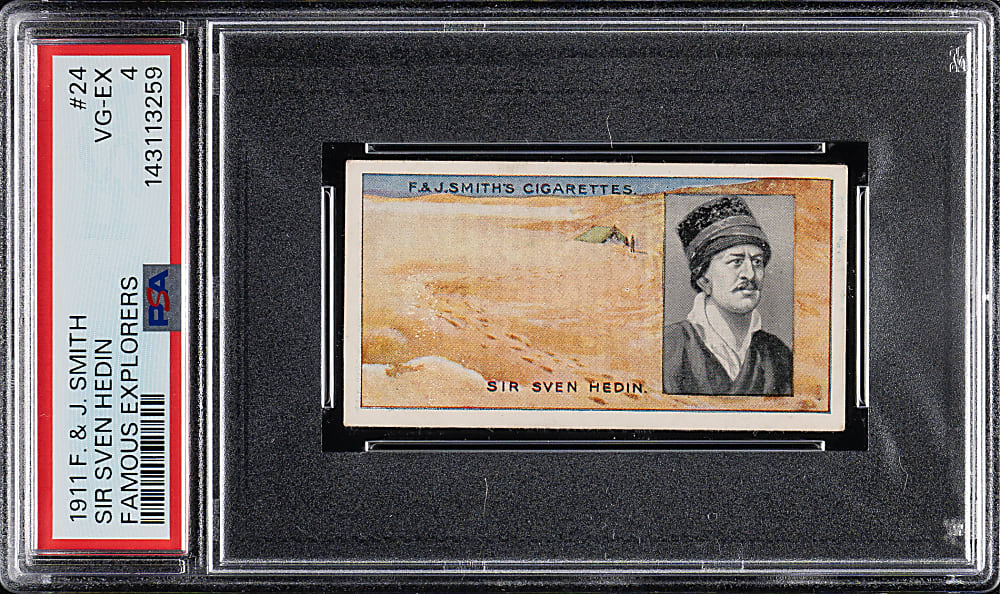 1911 F. & J. Smith "Famous Explorers" #24 Sir Sven Hedin PSA VG-EX 4