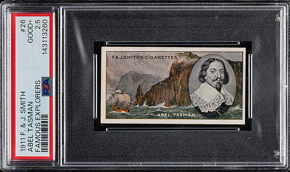 1911 F. & J. Smith "Famous Explorers" #26 Abel Tasman PSA GOOD+ 2.5