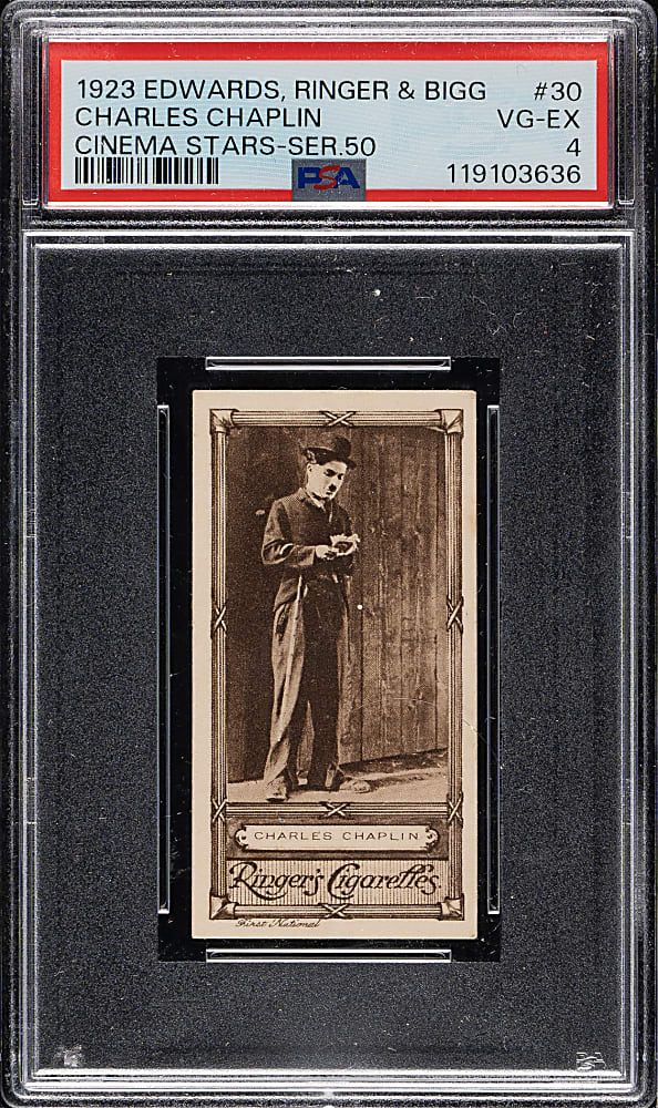 1923 Edwards, Ringer & Bigg "Cinema Stars" #30 Charles Chaplin PSA VG-EX 4