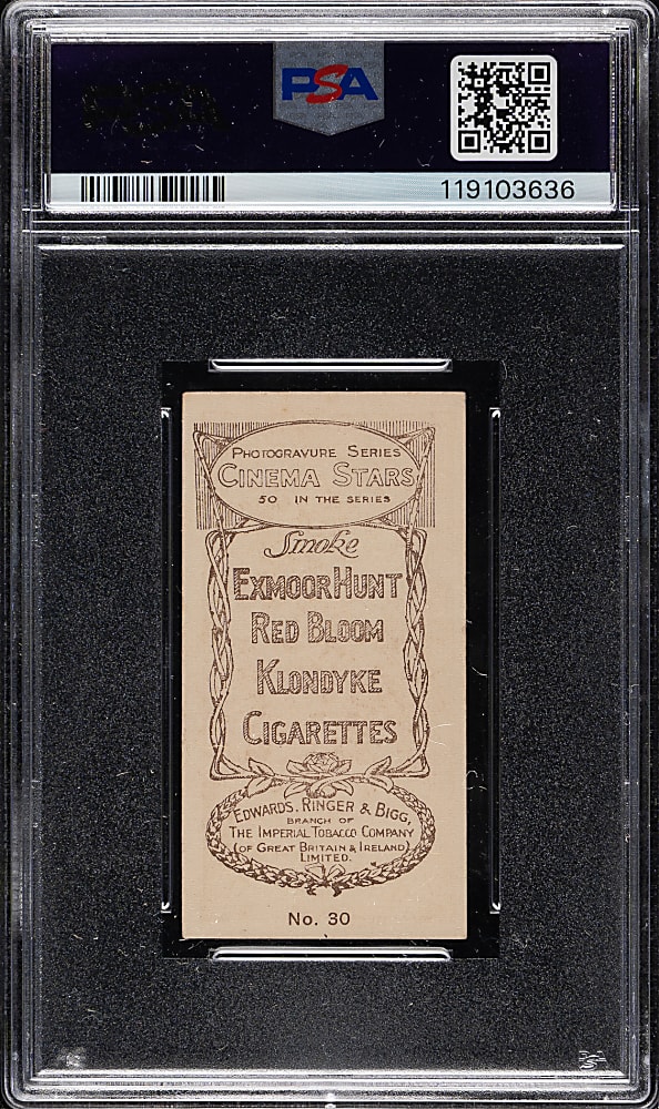 1923 Edwards, Ringer & Bigg "Cinema Stars" #30 Charles Chaplin PSA VG-EX 4