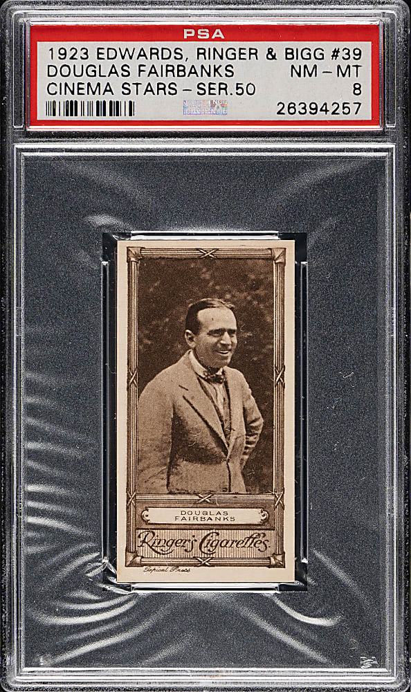 1923 Edwards, Ringer & Bigg "Cinema Stars" #39 Douglas Fairbanks PSA NM-MT 8