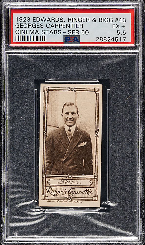 1923 Edwards, Ringer & Bigg "Cinema Stars" #43 Georges Carpentier PSA EX+ 5.5