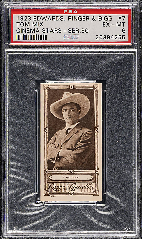 1923 Edwards, Ringer & Bigg "Cinema Stars" #7 Tom Mix PSA EX-MT 6