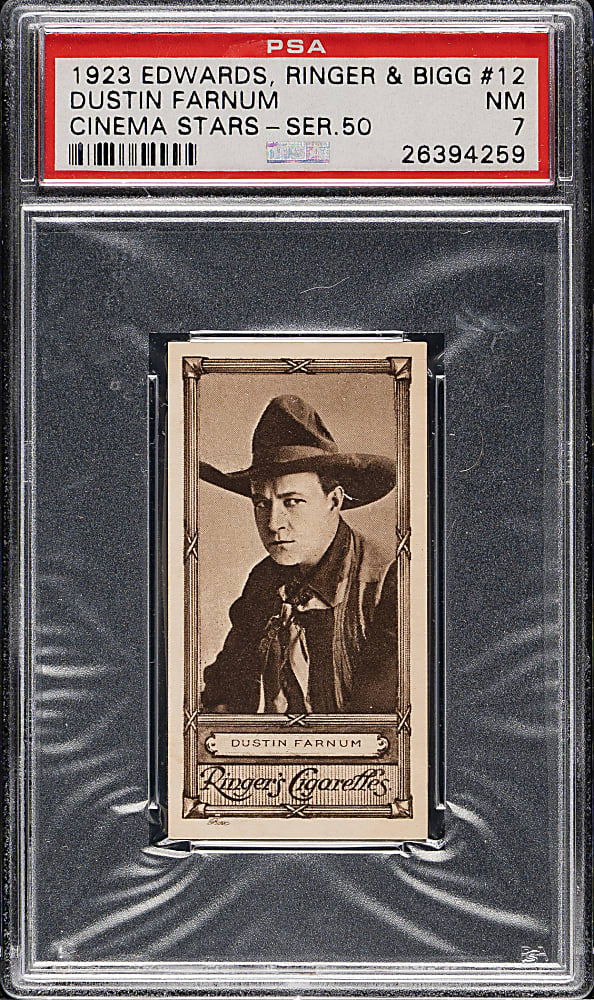 1923 Edwards, Ringer & Bigg "Cinema Stars" #12 Dustin Farnum PSA NM 7
