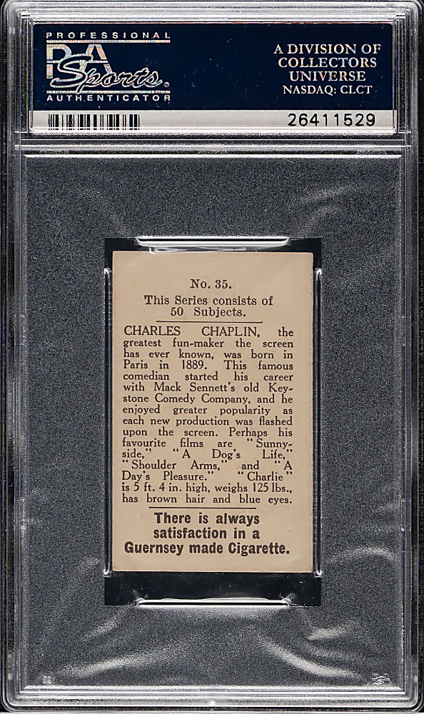 1923 Bucktrout & Co. Ltd. Cinema Stars OMBI #35 Charlie Chaplin PSA EX 5