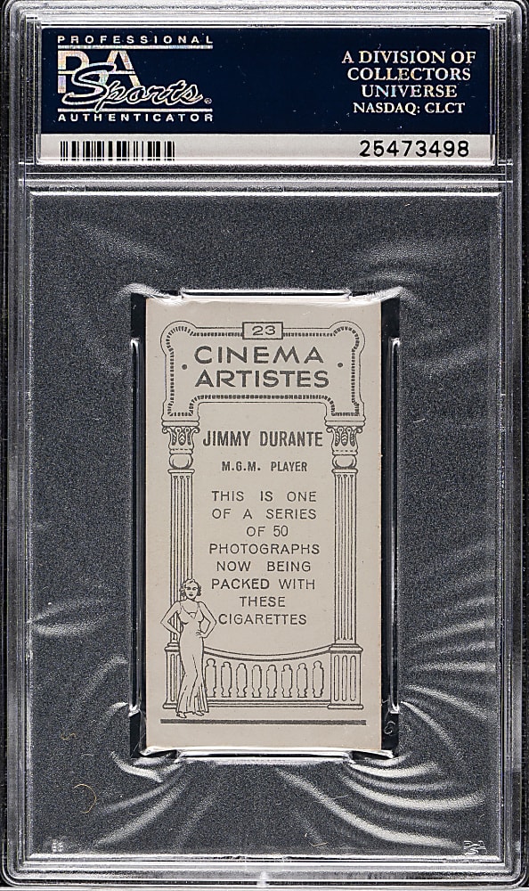 1932 British American Tobacco Co. Cinema Artistes #23 Jimmy Durante PSA EX-MT 6