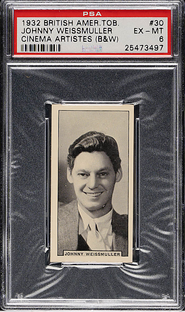 1932 British American Tobacco Co. Cinema Artistes #30 Johnny Weissmuller PSA EX-MT 6