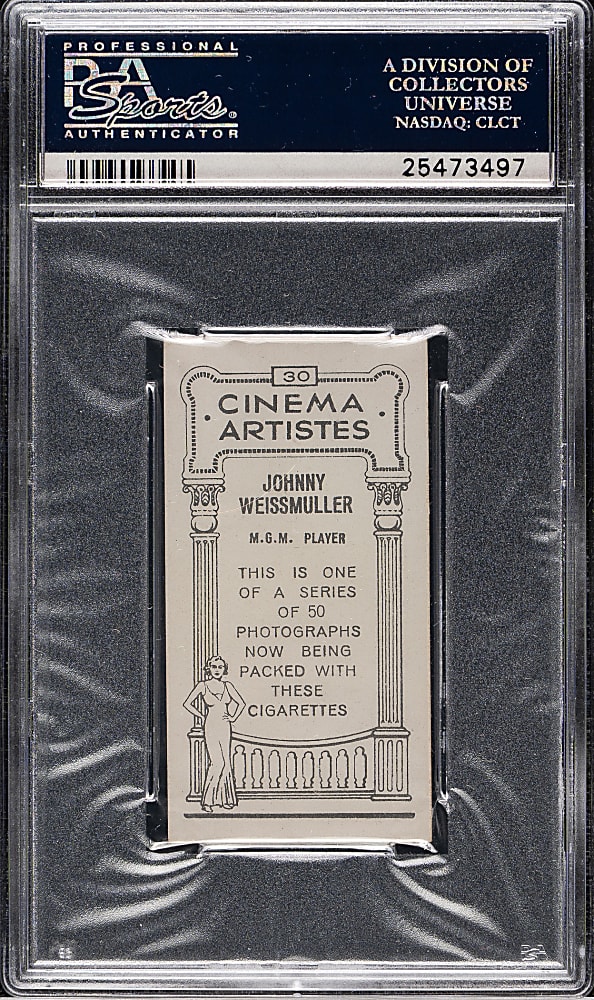 1932 British American Tobacco Co. Cinema Artistes #30 Johnny Weissmuller PSA EX-MT 6