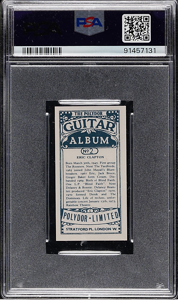 1975 Polydor Guitar Album #2 Eric Clapton PSA NM-MT 8