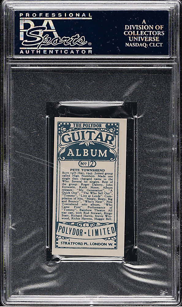 1975 Polydor Guitar Album #12 Pete Townshend PSA NM 7