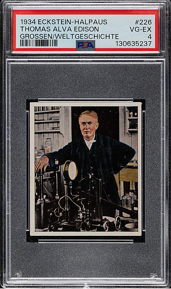 1934 Eckstein-Halpaus Grossen/Weltgeschichte #226 Thomas Alva Edison PSA VG-EX 4