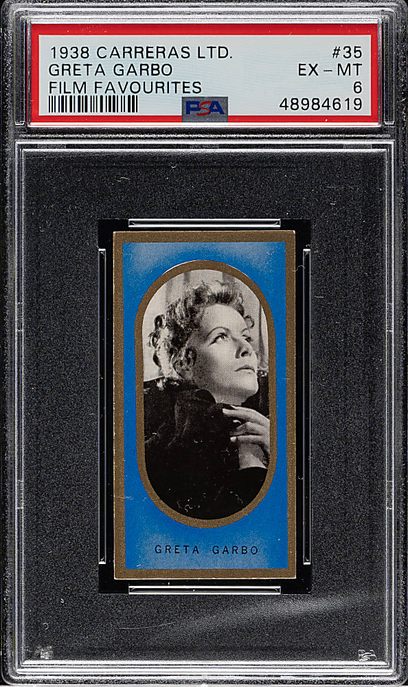 1938 Carreras Ltd. "Film Favourites" #35 Greta Garbo PSA EX-MT 6