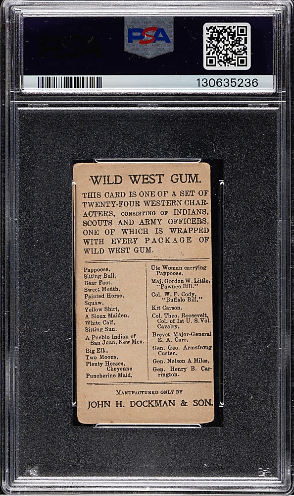 Circa 1910 E50 Dockman & Sons "Wild West Gum" Theodore Roosevelt PSA FAIR 1.5