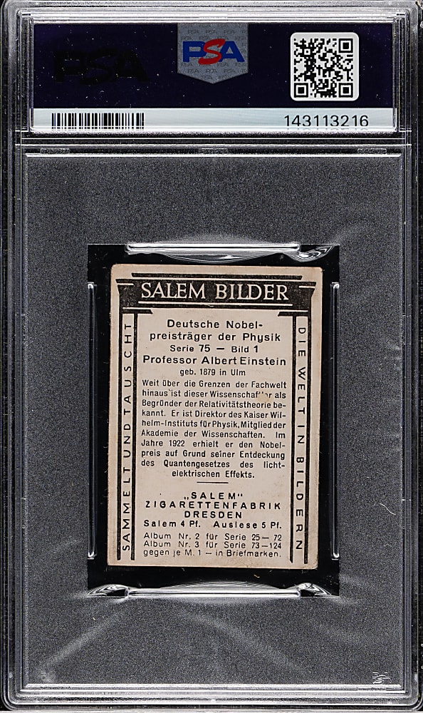 1928 Salem Cigarettes Die Welt in Bildern #1 Albert Einstein PSA GOOD 2