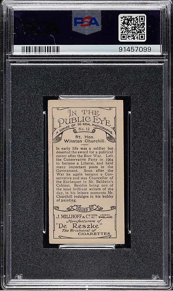 1930 J. Millhoff Co. "In The Public Eye" #12 Winston Churchill PSA EX-MT 6