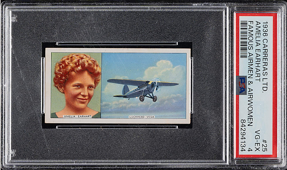 1936 Carrerras Ltd. "Famous Airmen & Airwomen" #25 Amelia Earhart PSA VG-EX 4