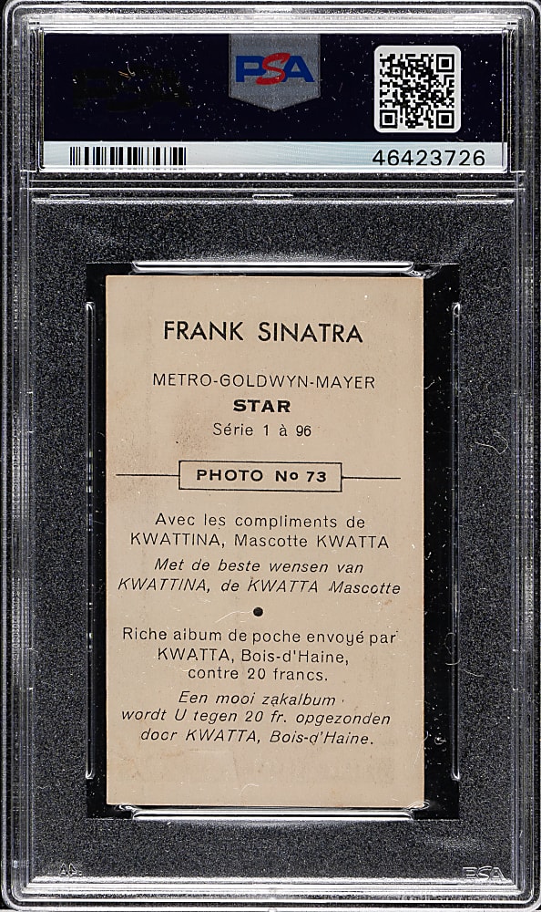1947 Kwatta Film Stars #73 Frank Sinatra PSA FAIR 1.5