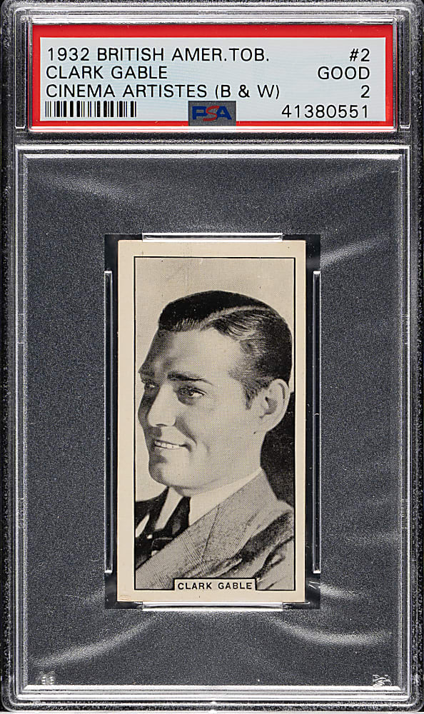 1932 British American Tobacco "Cinema Artistes" #2 Clark Gable PSA GOOD 2