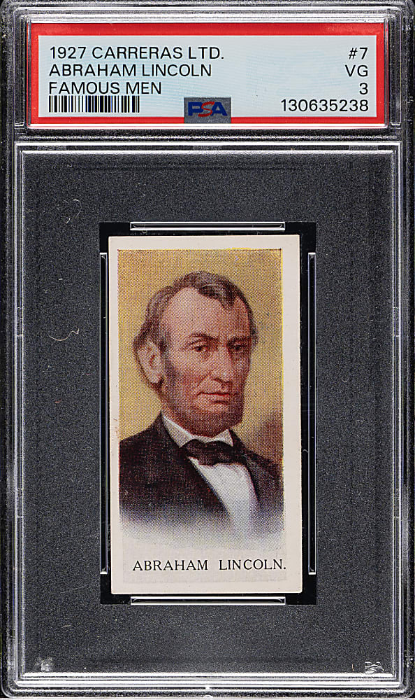 1927 Carreras Ltd. "Famous Men" #7 Abraham Lincoln PSA VG 3