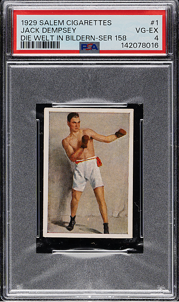 1929 Salem Cigarettes Die Welt in Bildern Boxing #1 Jack Dempsey PSA VG-EX 4