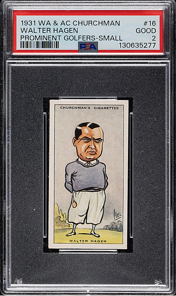 1931 W. A. A. C. Churchman "Prominent Golfers" (Small) #16 Walter Hagen PSA GOOD 2