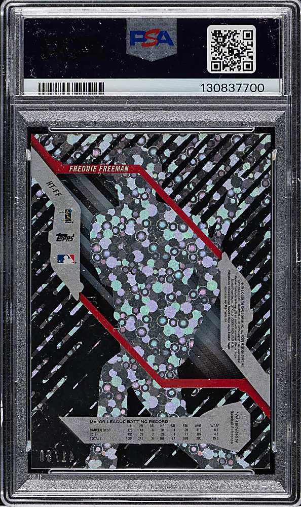 2018 Topps High Tek #HT-FF Freddie Freeman Orbit Diffractor Black #41/50 PSA MINT 9