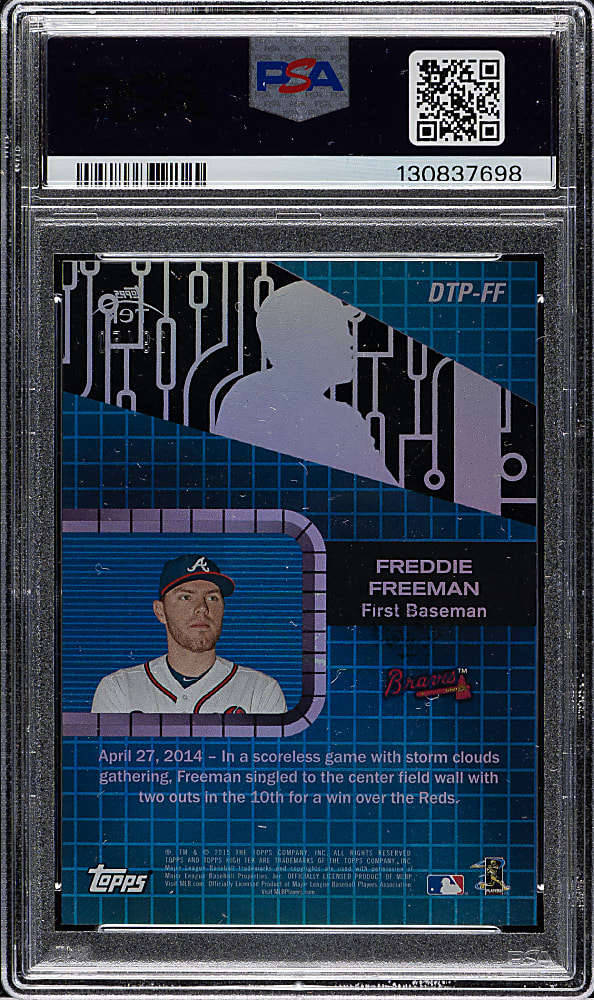 2015 Topps High Tek Dramatek Performers #DTPFF Freddie Freeman #29/50 PSA MINT 9