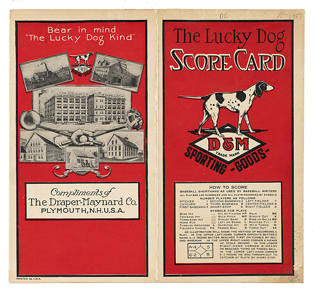 Circa 1920s Draper & Maynard Advertising Scorecard